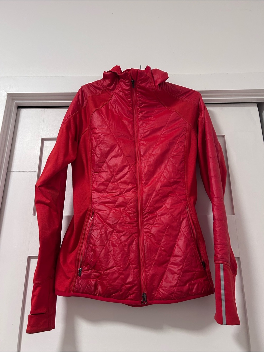 New Balance Women's Red Quilted Performance Puffer Jacket
